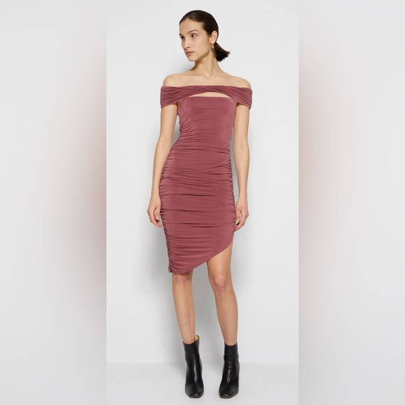 NWOT Jonathan Simkhai Standard Daya Slinky Dress in Plum, size L - Picture 2 of 9